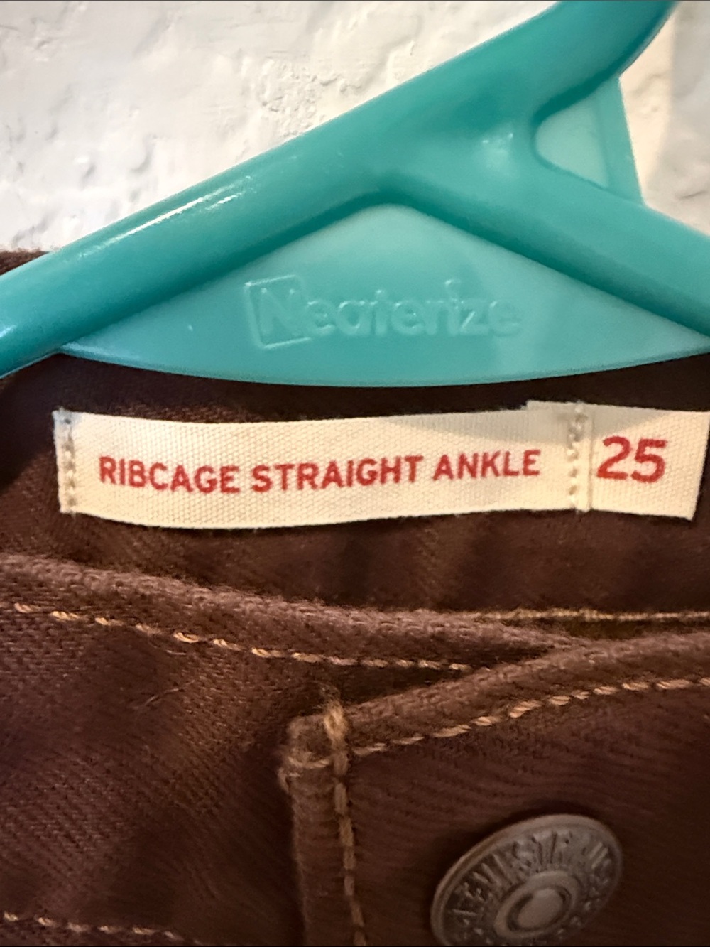 Levi's Ribcage Straight Ankle Jeans - Chocolate Brown - Picture 4 of 6